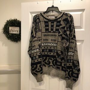 Vintage Patterned Knit Sweater